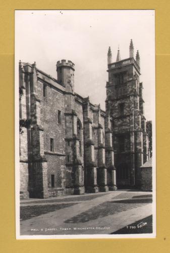 `Hall & Chapel Tower, Winchester College` - Postally Unused - Walter Scott Postcard.