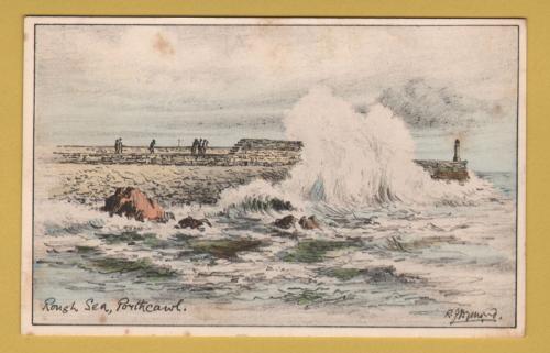 `Rough Sea, Porthcawl - R.J. Dymond` - Postally Unused - Unknowm Producer