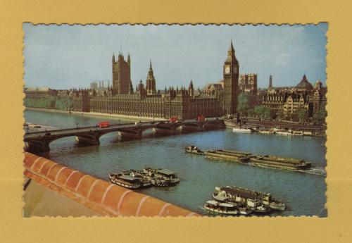 `Houses of Parliament, Westminster Bridge, London` - Postally Used - London 19th August 1960 Postmark - The Photographic Greeting Card Co. Ltd. Postcard.