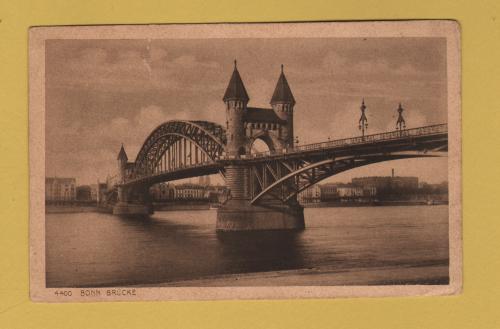 `4400 Bonn Brucke` - Postally Used - Military Mail - Dated `Cologne 6/9/19` - Bremer & Co. Postcard.