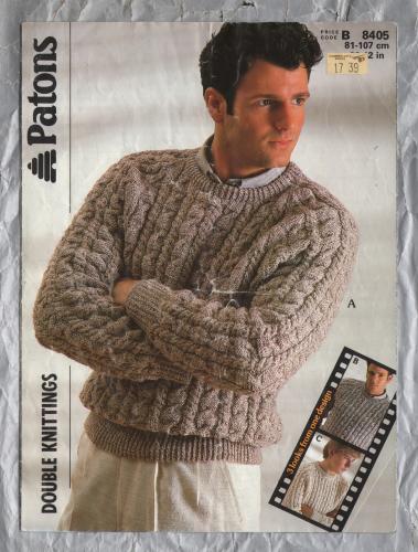 Patons - Double Knitting - Chest Sizes 81-107cm/32" to 42" - Design No.B8405 - Textured Sweater - Knitting Pattern