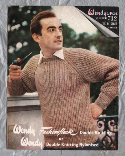 Wendy - Double Knitting - 38 to 44"/97 to 112cm - Design No.712 - Man`s Raglan Sweater - Knitting Pattern