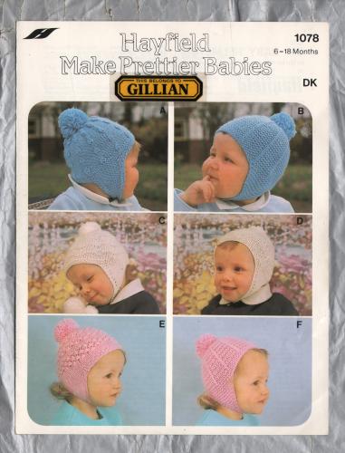 Hayfield - Make Prettier Babies - Design No.1078 - Six Baby Helmets in Three Sizes - Knitting Pattern