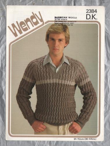 Wendy - Double Knit - Chest Sizes: 36-44" (91-112cm) - Design No.2384 - Man`s Sweater - Knitting Pattern