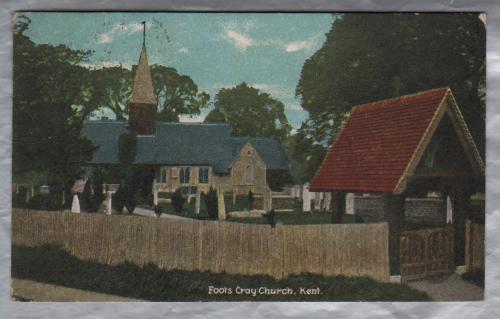 `Foots Cray Church, Kent` - Postally Used - Milford On Sea 15th April 1909 Postmark - Christian Novels Publishing Co.