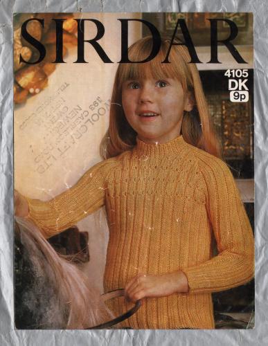 Sirdar - Double Knit - Size 22 to 26"/56 to 66cm - Design No.4105 - Ribbed Raglan - Knitting Pattern