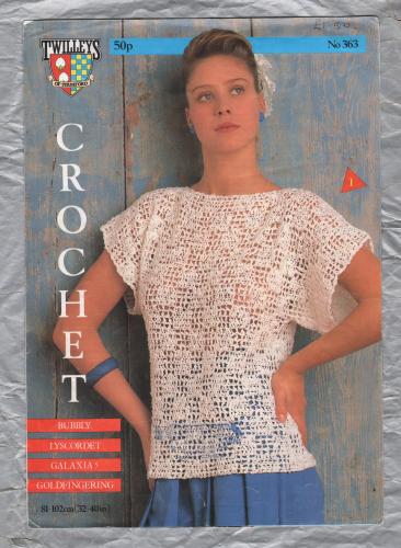 Twilleys - 3 Designs - Bust Size 32 to 40"/81 to 102cm - Design No.363 - `T Shaped Top/Shirt Style Top/Lace Yoke Top` - Crochet Pattern