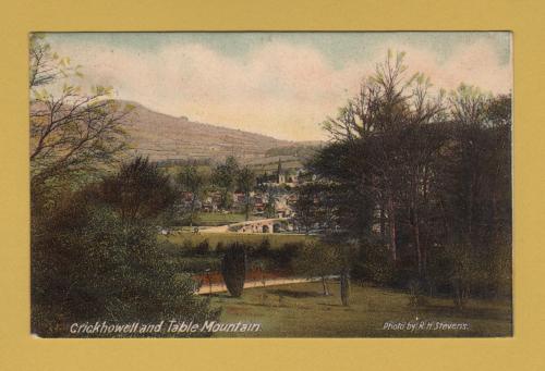 `Crickhowell and Table Mountain` - Postally Used - Crickhowell 4th October 1909 Postmark - Unknown Producer.