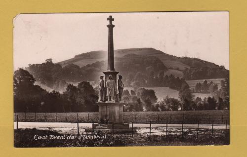 `East Brent War Memorial` - Postally Used - Chew Magna 13th October 1922 Postmark - Unknown Producer.