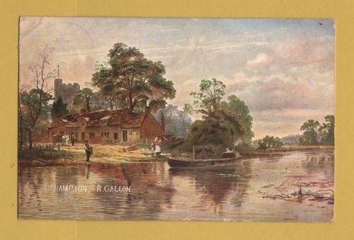 `Nr Hampton, R.Gallon` - Postally Used - Kilburn S.O.N.W 24th August 1905 Postmark - S.Hildesheimer & Co Postcard.