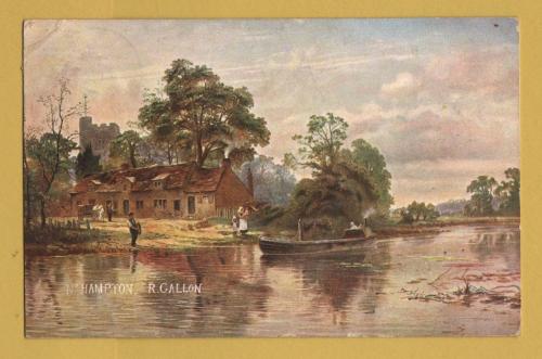 `Nr Hampton, R.Gallon` - Postally Used - Kilburn S.O.N.W 24th August 1905 Postmark - S.Hildesheimer & Co Postcard.
