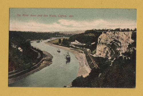 `The River Avon and Sea Walls, Clifton` - Postally Used - Bristol 1st August 1907 Postmark - W.H.S & S Postcard.