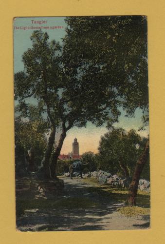 `Tangier - The Light-House from a Garden` - Postally Unused - V.B Cumbo Postcard.