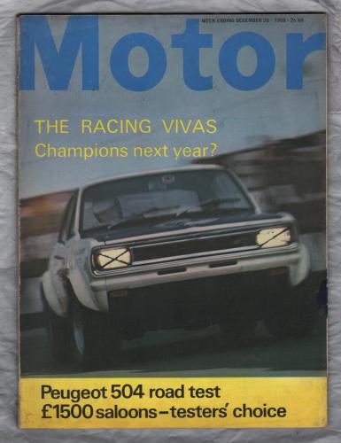 Motor Magazine - Issue No.3522 - December 20th 1969 - `Peugeot 504 Road Test` - Published by Temple Press Limited