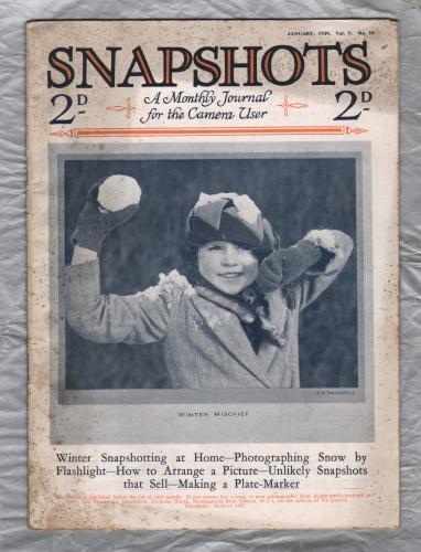 Snapshots - Vol.V No.89 - January 1929 - `Winter Mischief` - Published by The British Photographic Manufacturers` Association Ltd