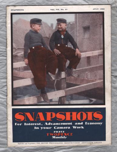 Snapshots - Vol.Vll No.77 - July 1930 - `Wait Till The Clouds Roll By` - Published by The British Photographic Manufacturers` Association Ltd