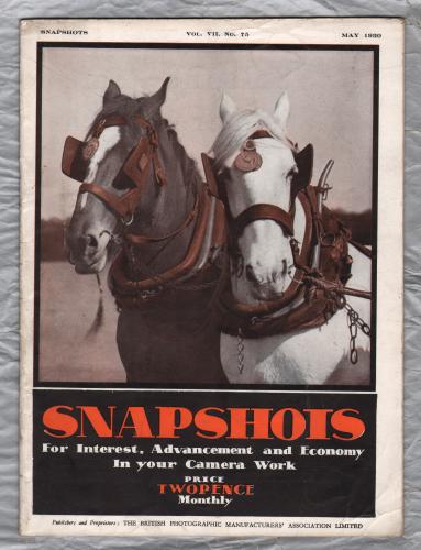 Snapshots - Vol.Vll No.75 - May 1930 - `Out In The Cruel World` - Published by The British Photographic Manufacturers` Association Ltd