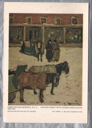 `Winter Street With Horses And Sleighs - James Wilson Morrice RSA` - Gallery of Ontario - Postally Unused - Gallery Postcard.
