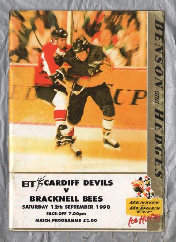 `BT` Cardiff Devils vs Bracknell Bees - Saturday 12th September 1998 - Benson and Hedges Cup