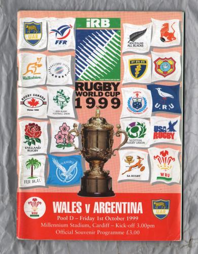 `World Cup 1999` - Wales vs Argentina - Pool D - Friday 1st October 1999 - Millennium Stadium