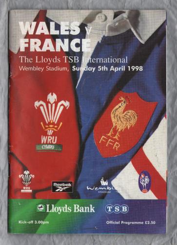 `The Lloyds TSB International` - Wales vs France - Sunday 5th April 1998 - Wembley Stadium