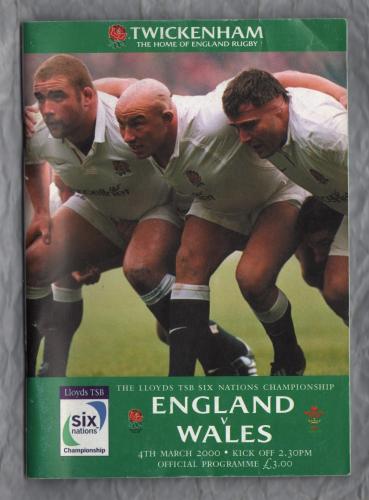 `The Lloyds TSB Six Nations Championship` - England vs Wales - Saturday 4th March 2000 - Twickenham