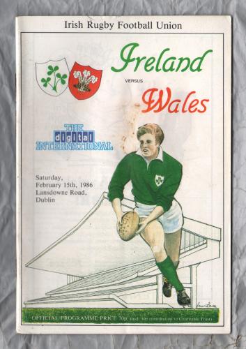 `The Digital International` - Ireland vs Wales - Saturday 15th February 1986 - Lansdowne Road