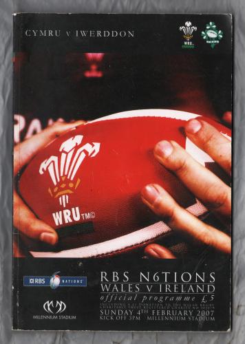 `RBS 6 Nations` - Wales vs Ireland - Sunday 4th February 2007 - Millennium Stadium