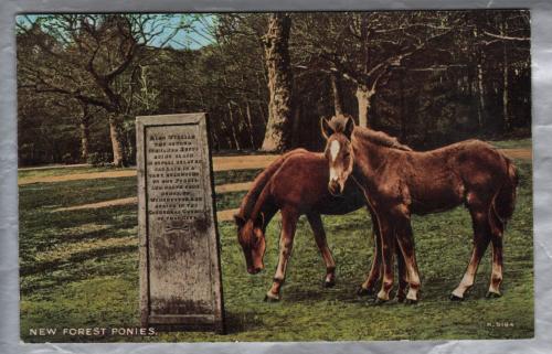 `New Forest Ponies` - Rufus Stone - Hampshire - Postally Unused - Valentine`s Postcard.