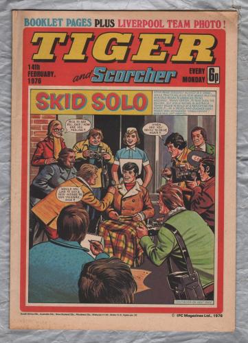 Tiger and Scorcher - 14th February 1976 - `Skid Solo` - IPC Magazines Ltd