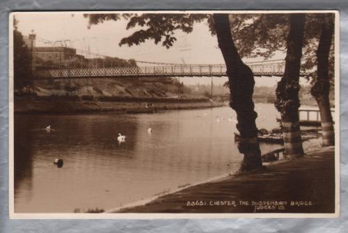 `23651 Chester, The Suspension Bridge` - Postally Used - Chester 28th September 19?? Postmark - Judges Ltd Postcard