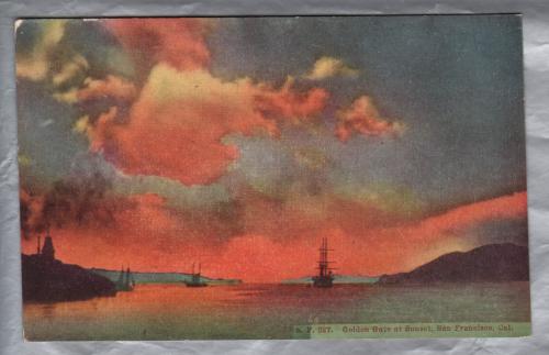 `Golden Gate at Sunset, San Francisco, Cal.` - Postally Unused - Publisher Unknown