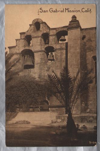`San Gabriel Mission, Calif` - San Gabriel - Postally Unused - The Williamson-Haffner Co. Postcard