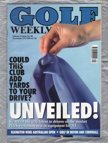 Golf Weekly - Vol.4 No.48 - December 3-9th 1992 - `Could This Club Add Yards To Your Drive?` - New York Times Publication