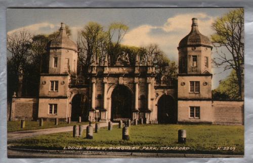 `Lodge Gates, Burghley Park, Stamford` - Postally Unused - Valentine`s Postcard