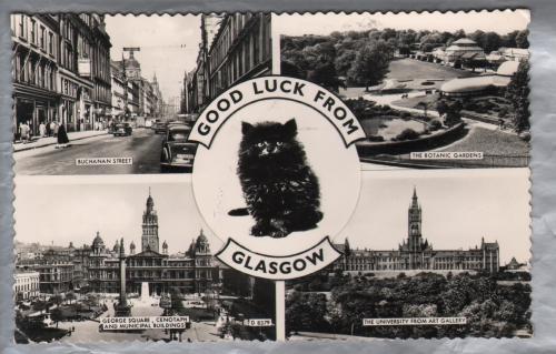 `Good Luck From Glasgow` - Postally Used - Glasgow 26th August 1965 Postmark - Valentine`s `Real Photo` Postcard