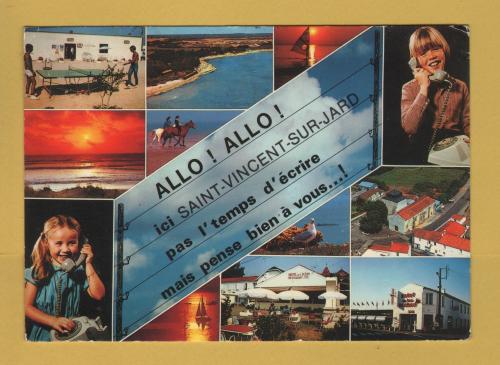 `Allo! Allo! ici Saint-Vincent-Sur-Jard.....` - Postally Used - 85 Jard sur Ner 18th July 1989 NDL Postmark with Pictorial Slogan - Arteud Freres Postcard.