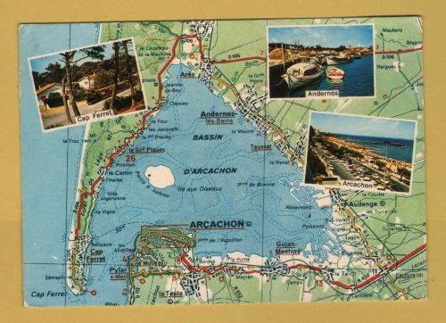 `According to Michelin Map No.71` - Postally Used - 33 Lege Cap Ferret P PAL 31st July 1981 Gironde - Postmark - Editions Artaud Freres Postcard.