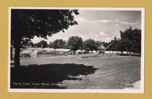 `Playing Fields, Coate Water, Swindon` - Postally Unused - Lilywhite Photograph Postcard