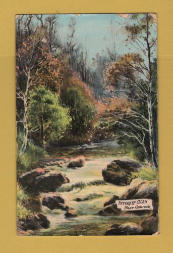 `InverKip Glen near Gourock` - Postally Used - Woolwich 20th September 1907 Postmark - Regal Art Publishing Co. Postcard