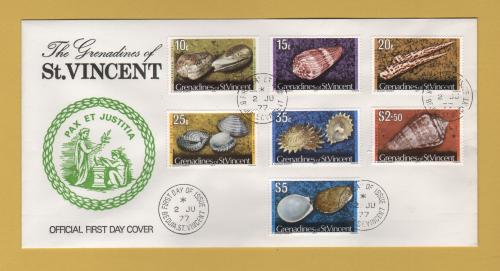 The Grenadines of St Vincent - FDC - 2nd June 1977 - `Marine Shells` - Unaddressed First Day Cover 