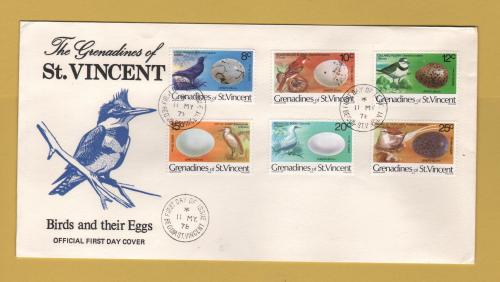 The Grenadines of St Vincent - FDC - 11th May 1978 - `Birds and their Eggs` Issue - Mid Values - Unaddressed First Day Cover