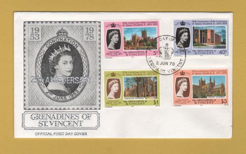 The Grenadines of St Vincent - FDC - 2nd June 1978 - `Coronation - 25th Anniversary` Issue - Unaddressed First Day Cover