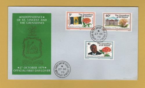 The Grenadines of St Vincent - FDC - 27th October 1979 - `Independence` Issue - Unaddressed First Day Cover and G.P.O. Presentation Pack