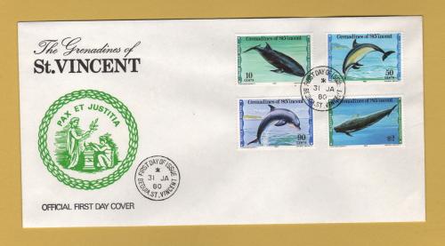 The Grenadines of St Vincent - FDC - 31st January 1980 - `Marine Life` Issue - Unaddressed First Day Cover and G.P.O. Presentation Pack