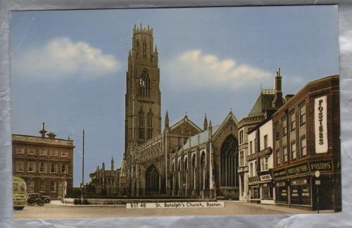 `St Botolph`s Church, Boston` - Postally Used - Boston 23rd May 1980 Lincolnshire Postmark also has partial Slogan - E.Frith & Co. Postcard