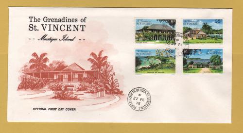 The Grenadines of St Vincent - FDC - 27th February 1975 - `Mustique Island` Issue - Unaddressed First Day Cover