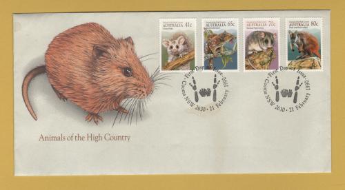 Australia Post - Animals of the High Country - `First Day of Issue - Cooma NSW 2630 - 21 February 1990` - Postmark - Unaddressed FDC