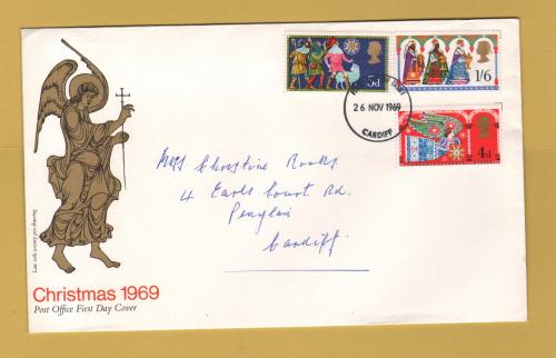 Post Office - FDC - 26th November 1969 - `Christmas` Issue - Addressed First Day Cover
