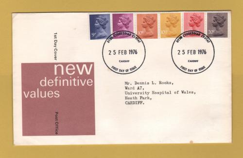Post Office - FDC - 25th February 1976 - `New Definitive Values` - Addressed First Day Cover